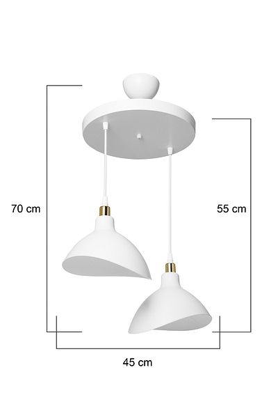 EvLight 2-Piece Metric White Pendant Lamp Chandelier