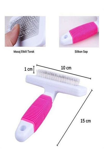 mrtbilisim Pet Cat Dog Feather Combing Scratching Brush Comb Wire Brush Pad Flea Comb