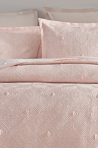 Puffy Shay Double Bedspread Set - Powder
