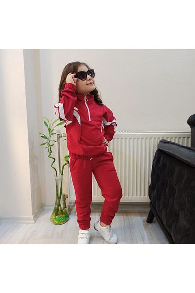 UMKEM Girl's Top and Bottom Set Tracksuit Set New Season Style Patterned 5-16 YEARS