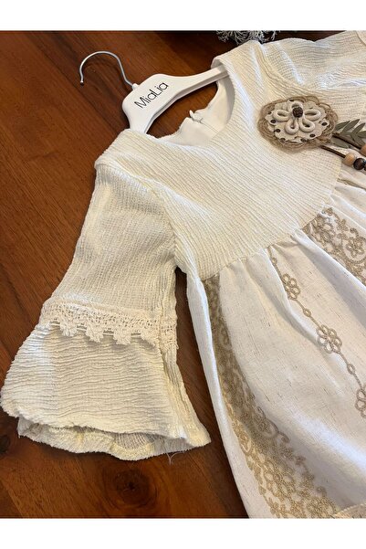 MiaLia Φόρεμα από βιολογικό λινό για κορίτσια 3-7 ετών