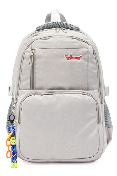 KAFF Young 51583 Gray Gray Unisex Multi-Pocket Water Resistant Cover Backpack with Keychain Accessory