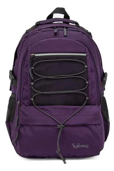 KAFF Young 51534 Purple Purple Unisex Multi-Pocket Water Resistant Backpack