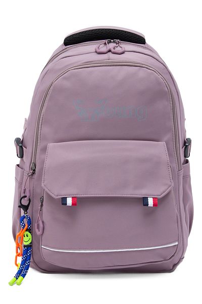 KAFF Young 51585 Purple Purple Unisex Multi-Pocket Water Resistant Backpack with Keychain Accessory