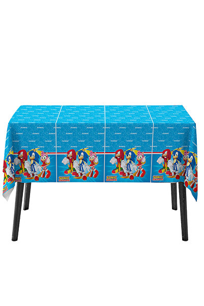 Parti dolabı Süper Sonik Masa Örtüsü, Sonic Boom Doğum Günü Masa Örtüsü 120x180 cm