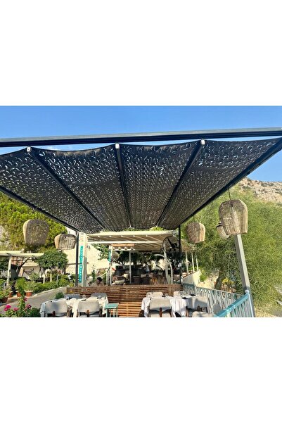 pamukkale branda Kamuflaj Örtü Ağ İthal Kumaş Gölgelik Dekoratif Antrasit Ren...