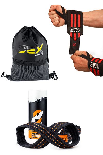 Dex Supports Lasting Energy Wraps Sports Bracelet, 8 Loop Straps, Sackpack Sports Bag Set of 3