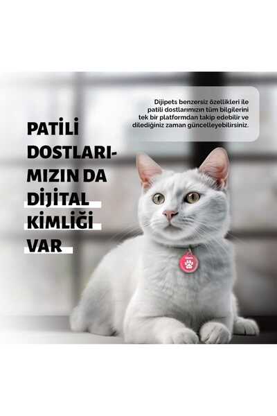 Dijipets حامل مقود رقمي مع معلومات الموقع، علامة ذكية للقطط المفقودة مع ميزة الاختراق لمكافحة فقدان القطط