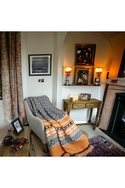 KESİMOĞLU Silk Petra Double Cotton Blanket Orange 180*220