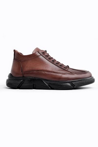 Lal Shoes & Bags Ανδρικά παπούτσια από γνήσιο δέρμα Henric με κορδόνια-καφέ