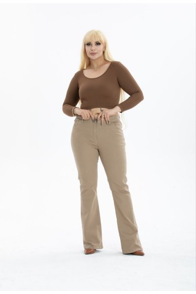 HaiModa Kadın İspanyol Paça Pantolon Büyük Beden