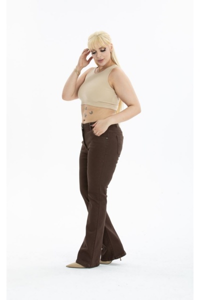 HaiModa Kadın İspanyol Paça Pantolon Büyük Beden