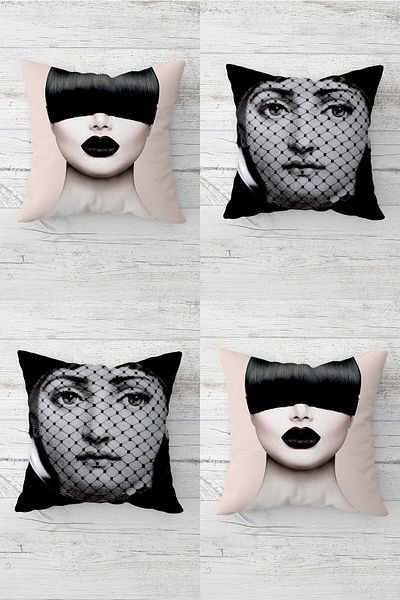 on the clouds Vintage and Gothic Style Women's Pattern Concealed Zippered Throw Pillow Cover Seat Pillow Cover Set(4PCS)