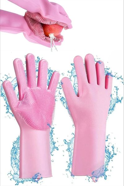 GİLLİ STORE Magic Dishwashing Gloves Dog Gloves Cat Bath Gloves Kitchen Gloves Bath Gloves
