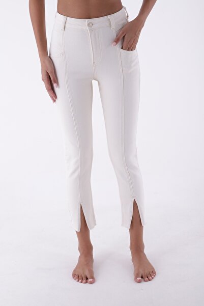 RICHMOST بنطال جينز نسائي عالي الخصر من Mom Fit - خياطة إضافية وجيب منقسم