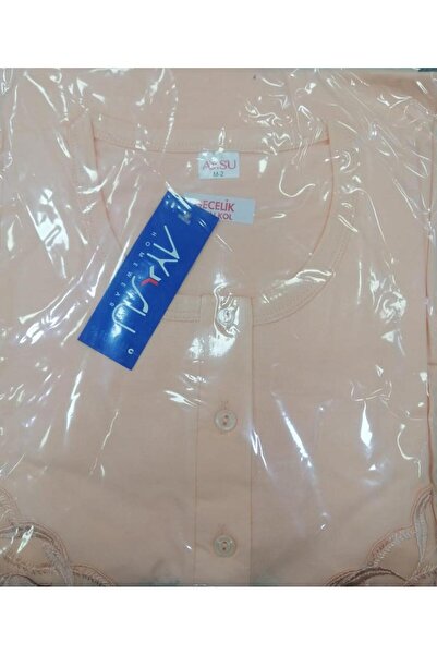 AYSU Μεγάλο μέγεθος χτενισμένο βαμβακερό μακρυμάνικο νυχτικό μεγάλο καλούπι