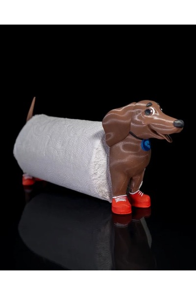 Mavi Lotus Wiener Köpek Kağıt Havlu Tutucu Peçetelik