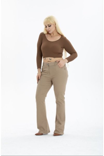 HaiModa Kadın İspanyol Paça Pantolon Büyük Beden