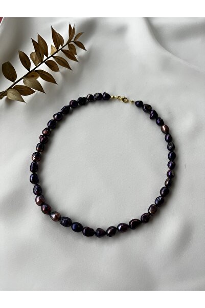 DURAN TAKI TASARIM Hakiki Siyah İnci Gümüş Kolye