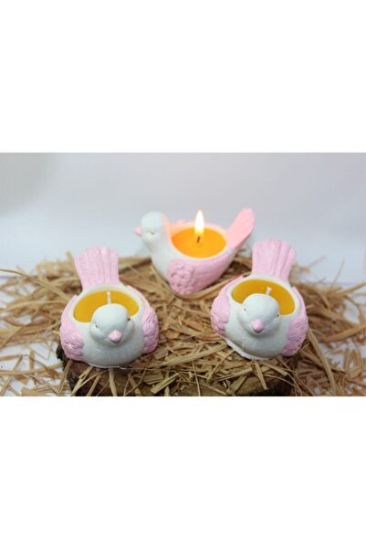 MAVİ AY OBJE ÇARŞISI Kuş Mumluk 3 Adet