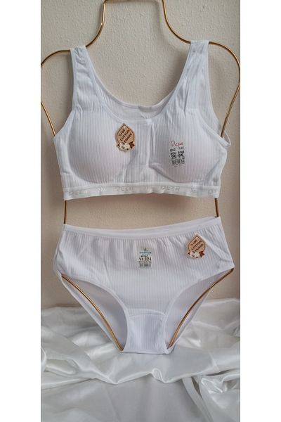 NARIYA Women's Large Size Bra Panty Set Comfortable Cotton Combed Cotton Comfortable Daily Half Undershirt Panties