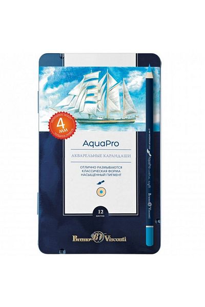 Bruno Visconti Sketch&Art Professional Aquarel Dry Paint Pen 12 Colors in Metal Box No:30-0044