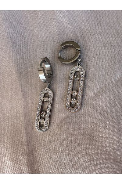 Venüs Accessory Stone Detailed Steel Earrings