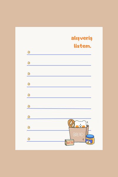 Sumicorn Design Cute Kawaii Memo Pad, Notepad, Market List, Memopad, Planner, A6 (10,5x14,8 cm), 100 pcs