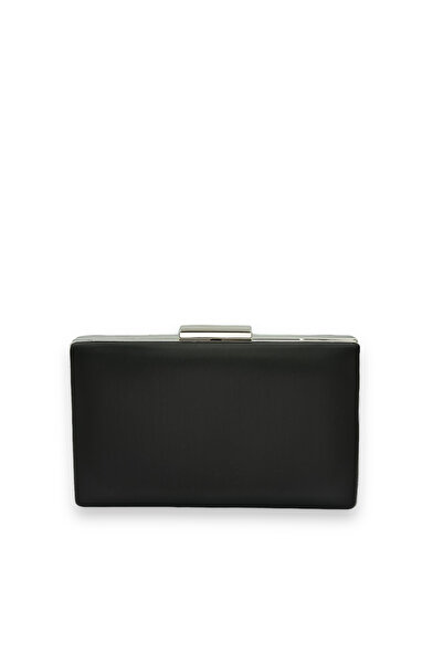 Biçanta Geantă elegantă de seară din satin anti-zgârieturi, culoare neagră, p...