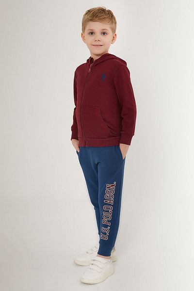U.S. Polo Assn. Λεπτομερές σετ φόρμας για αγόρι με φερμουάρ USPA