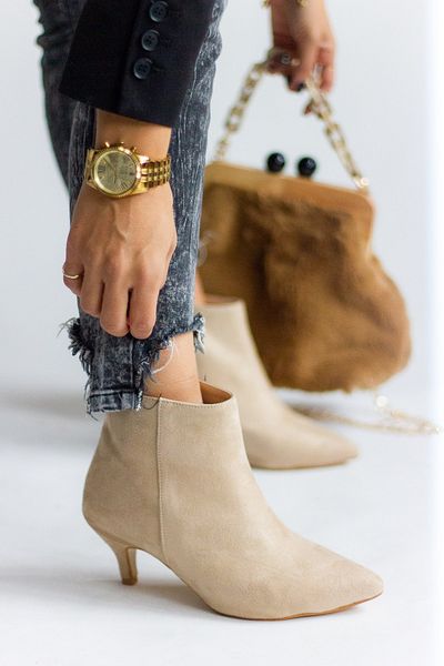 Shoebutik Μποτάκια Toffy Beige Suede