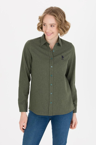 U.S. Polo Assn. Γυναικείο πράσινο μακρυμάνικο πουκάμισο
