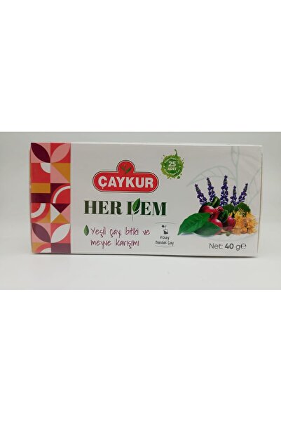Çaykur HERDEM YEŞİL ÇAY KARIŞIMLI KARIŞIK BİTKİ VE MEYVE ÇAYI 40 GR (Bardak P...