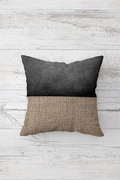 Pelangi Wicker Marble Patterned Concealed Zippered Throw Pillow Cover Sofa Pillow Cover Set (4 PCS)