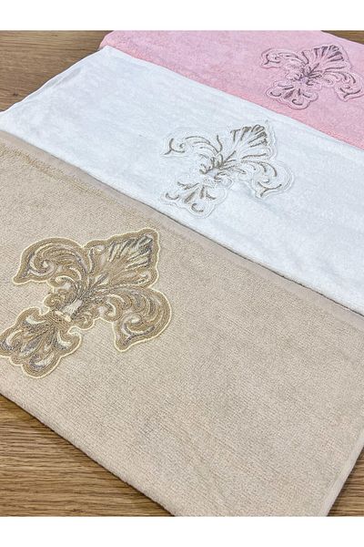 AYHANHOME 3-Piece French Laced Dowry Holder 50x90 Velvet Hand and Face Towel