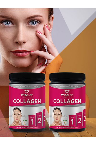 WiseLab Beauty Collagen Powder + Beauty Collagen Powder Type123 Vitamin C 300gr