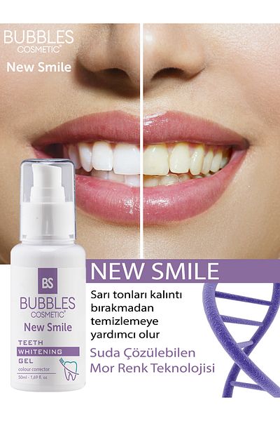 bs bubbles cosmetic 50ml Instant Teeth Whitening Gel for Perfect Smiles - 8-fold Effect Formula