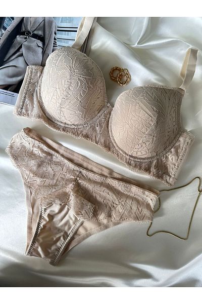 dem merys Lace Unsupported C Cup Bra Set