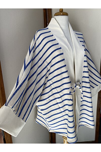 ki-nua studio Yumuşak Dokulu Önden Bağlamalı Unisex Oversize Ceket Kimono - M...