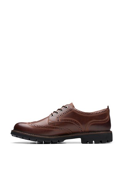 CLARKS Pánské kožené klasické boty - BrownBatcombeHeadamp