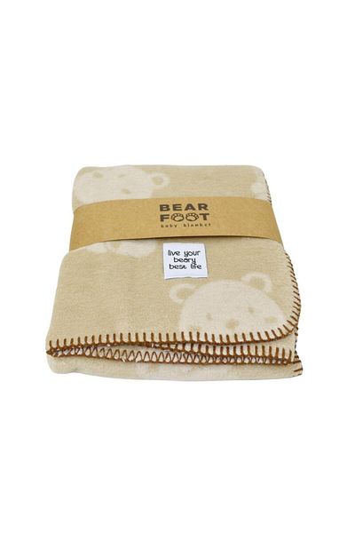 Sesli Bear Foot Cotton Baby Blanket Brown 100*75