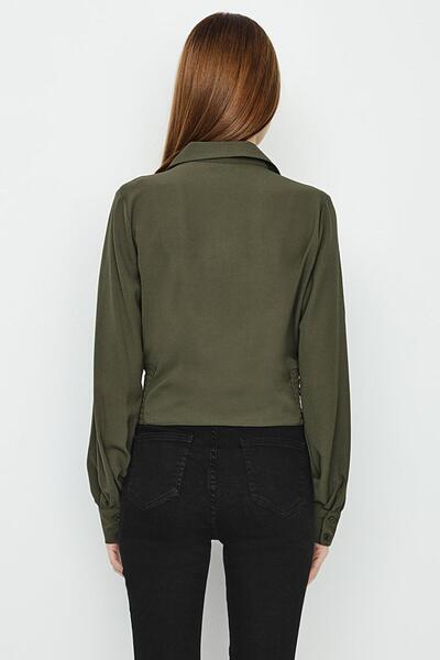 Select Moda Women's Gipe Detailed Crop Shirt