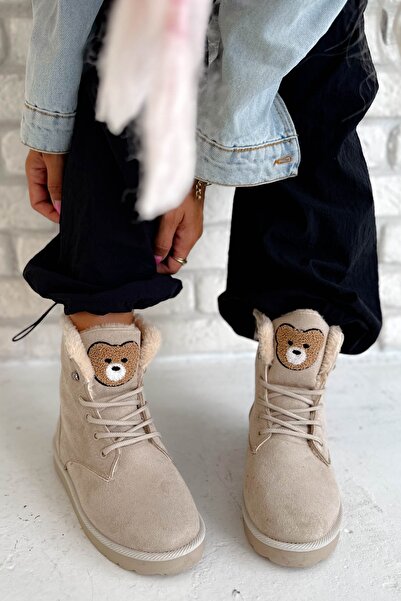 Shoebutik Μποτάκια Bobou Beige Suede