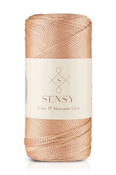 SENSY 2 مم - 200 جرام خيط بوليستر مكرامية لون البشرة 230 متر خيط بوليستر مكرامية حبل إضافي وخيط حقيبة