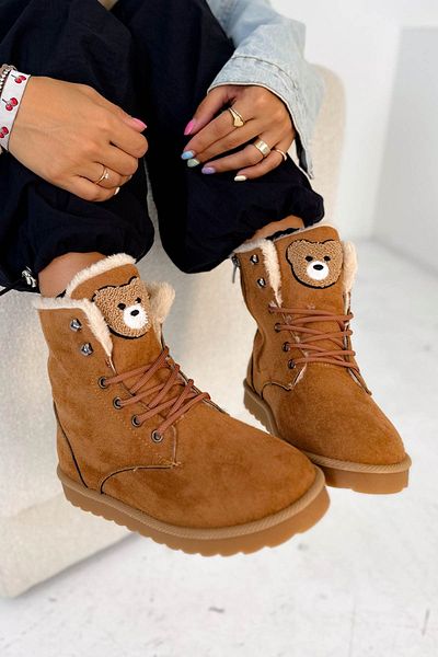 Shoebutik Μποτάκια Bobou Tan Suede