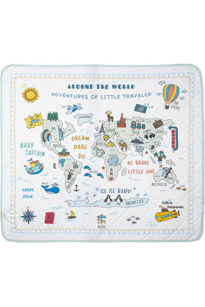 Miujoy Eğitici, Sağlıklı, Dünya Haritalı Oyun Halısı - Küçük Gezgin