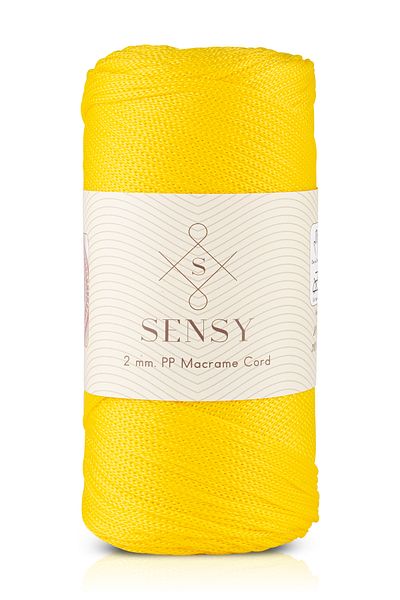 SENSY 2 Mm - 200 gr Polyester Macrame Thread Yellow 230 M Polyester Macrame Thread Suppla Rope And Bag Thread