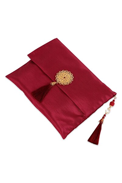 ikrahac Büyük Şantuk Çanta Full Set ( Pamuk Seccade+Yasin+Tespih)-BORDO