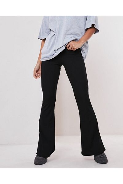 Merlot Ribbed Flare Trousers