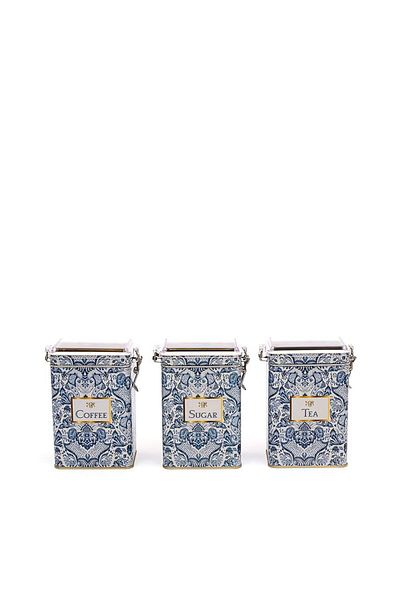 EVLE Erb21t0 Rectangular Lockable Storage Container 75x100x150 Set of 3, Azulejos Tcs